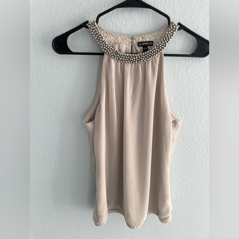 Express Women's Cream Embellished Top